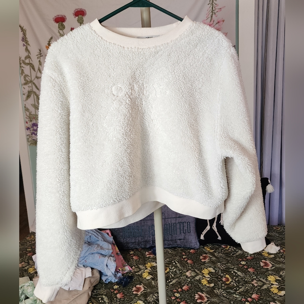 Obey clothing fluffy sweater Limited release women's line